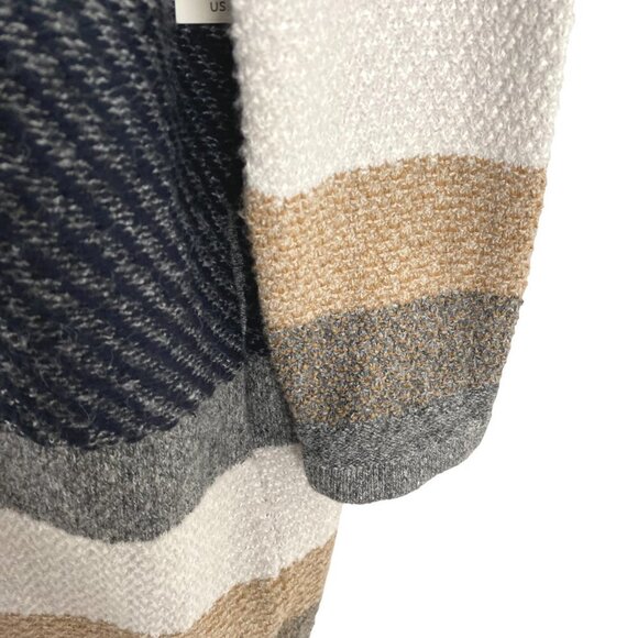 Chico's Cardigan Sweater Size 1 Multicolored Striped Polyester Blend NWT CJ-1192 - Picture 5 of 13
